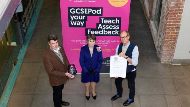 9Co-founders-of-GCSEPod-Anthony-Coxon-left-and-Ian-Thompson-are-presented-with-The-Queens-Award-for-Enterprise-International-Trade-by-the-Lord-Lieutenant-of-Tyne-and-Wear-Mrs-Susan-Winfield11