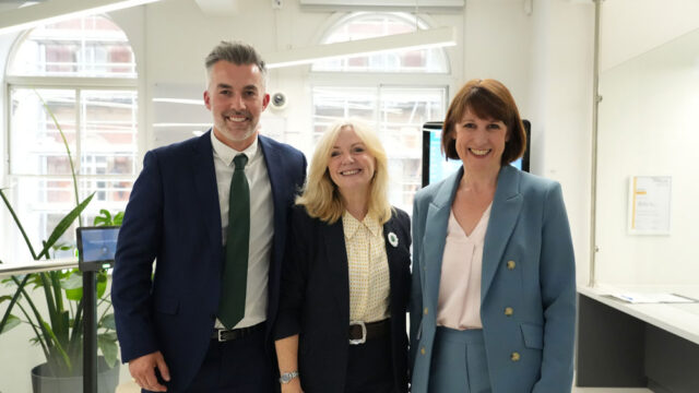 (L-R) York and North Yorkshire Mayor David Skaith, West Yorkshire Mayor Tracy Brabin, Chancellor Rachel Reeves
