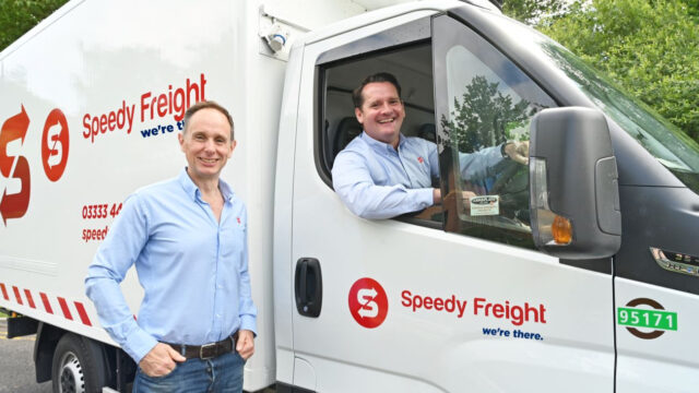 Image-shows-CEO-at-Speedy-Freight-Mike-Smith-left-and-COO-at-Speedy-Freight-John-Munnelly-John-in-cab