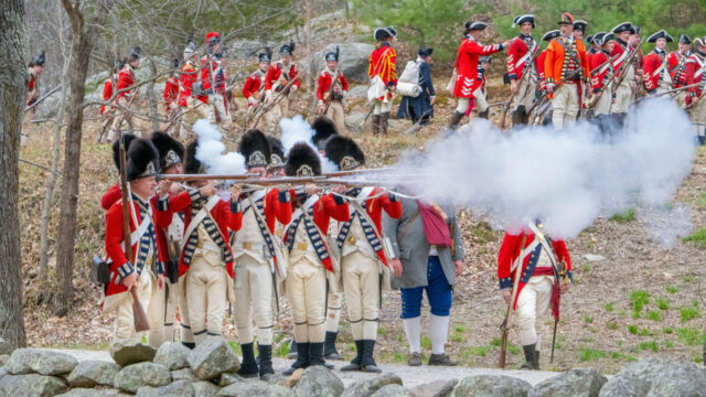 Richard-Marren-and-his-section-firing-during-Battle-Road