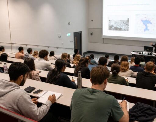 University lecture theatre - blurred out people