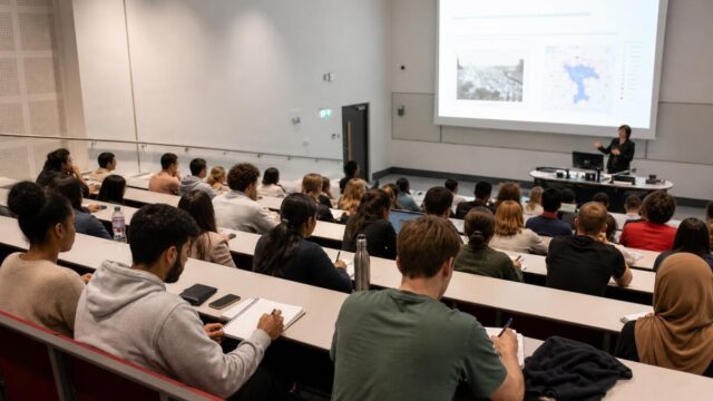 University lecture theatre - blurred out people University lecture theatre - blurred out people